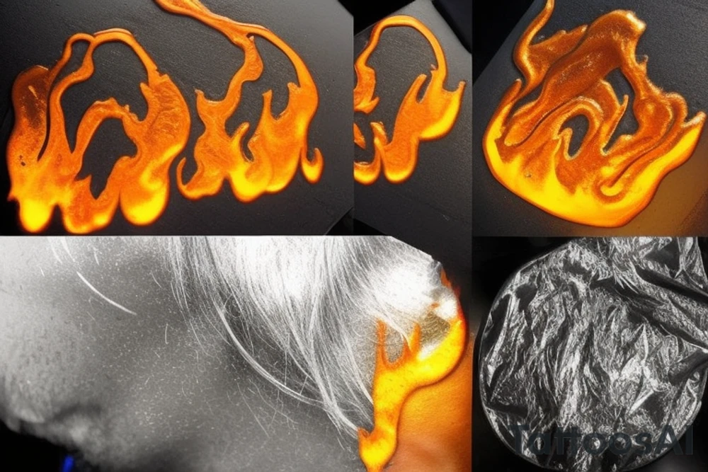Molten metal has a smooth, reflective surface, similar to a mirror.
It flows like a thick, viscous liquid, similar to molten lava or syrup.
Melting metal emits intense heat and produces a radiant glow corresponding to its color.
Heat waves or distortions in the air may be visible above the molten metal. tattoo idea