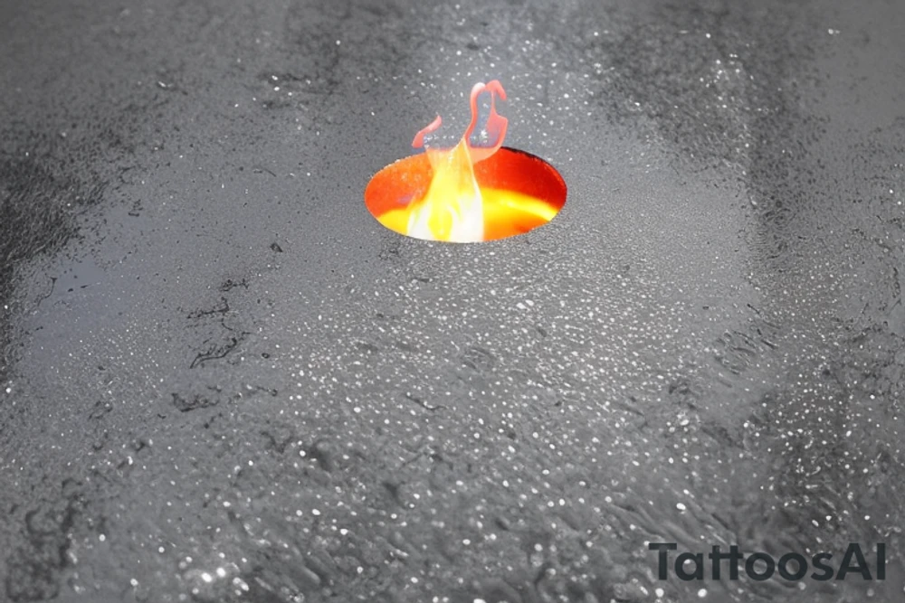 Molten metal has a smooth, reflective surface, similar to a mirror.
It flows like a thick, viscous liquid, similar to molten lava or syrup.
Melting metal emits intense heat and produces a radiant glow corresponding to its color.
Heat waves or distortions in the air may be visible above the molten metal. tattoo idea