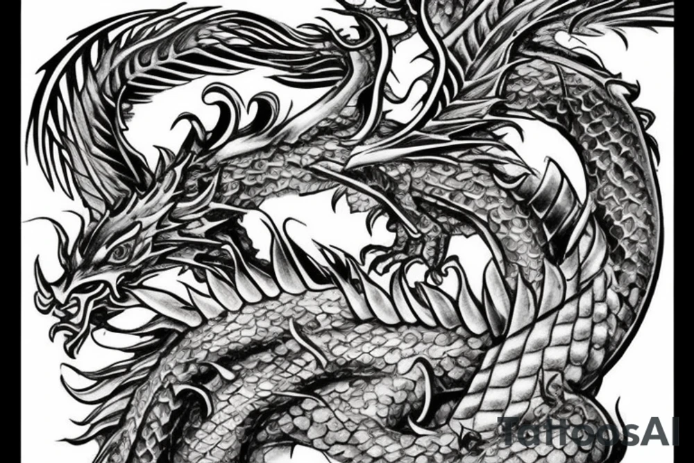 A gold dragon tattoo idea