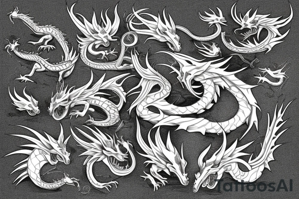 A gold dragon tattoo idea