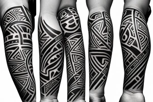 Taino symbology arm sleeve tattoo idea