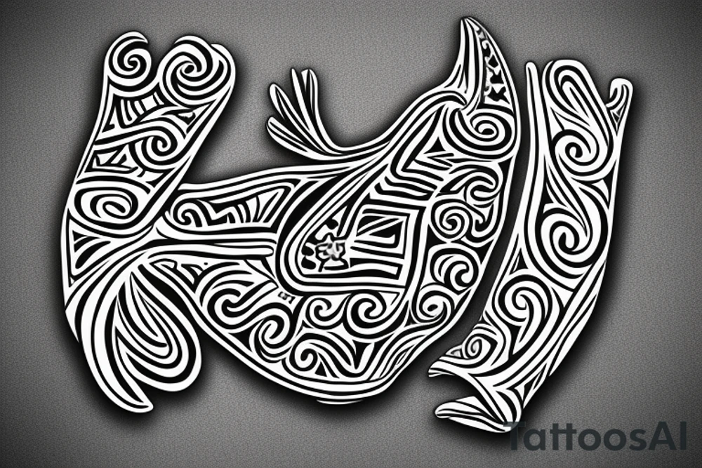 Taino coqui arm sleeve tattoo idea
