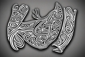 Taino coqui arm sleeve tattoo idea