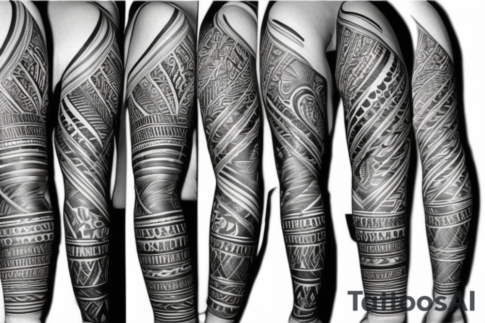 Puerto Rico arm sleeve tattoo idea