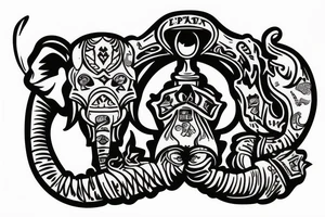 ace of spades made out of a elephant trunk tattoo idea