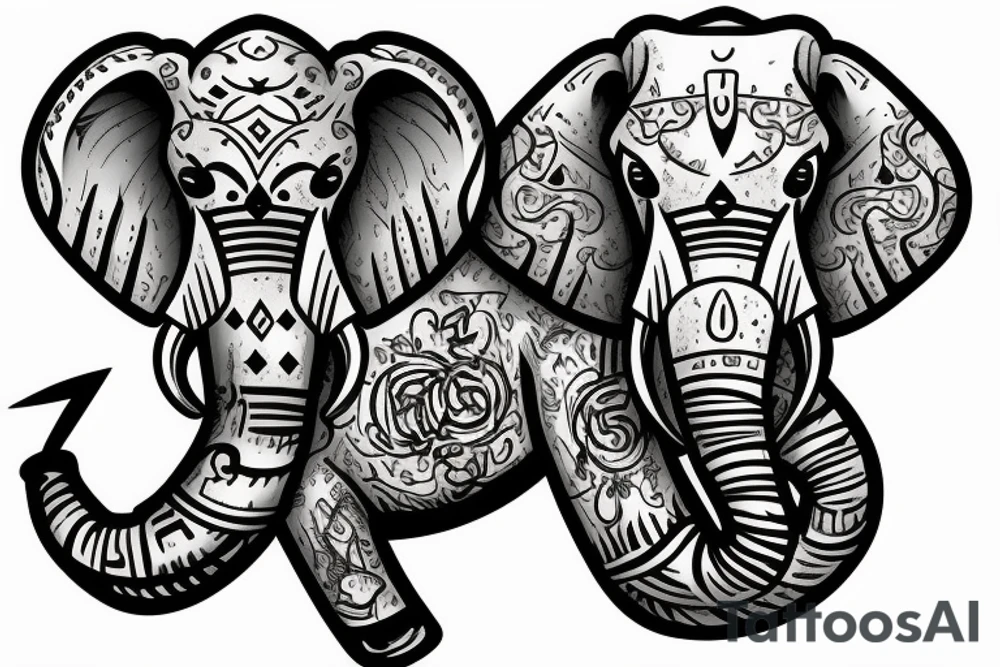 ace of spades made out of a elephant trunk tattoo idea
