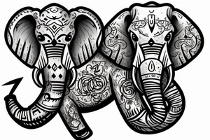 ace of spades made out of a elephant trunk tattoo idea