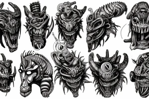 wild west aligator devil tattoo idea