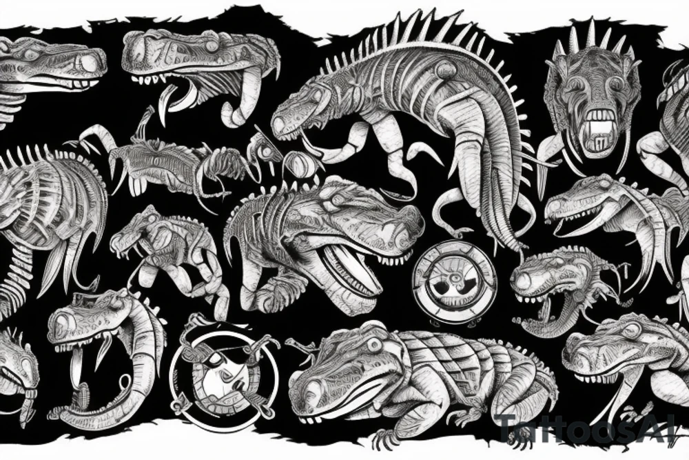 wild west aligator devil tattoo idea