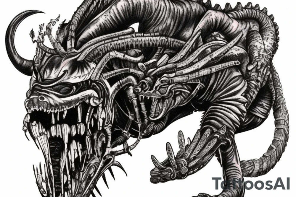 wild west aligator devil tattoo idea