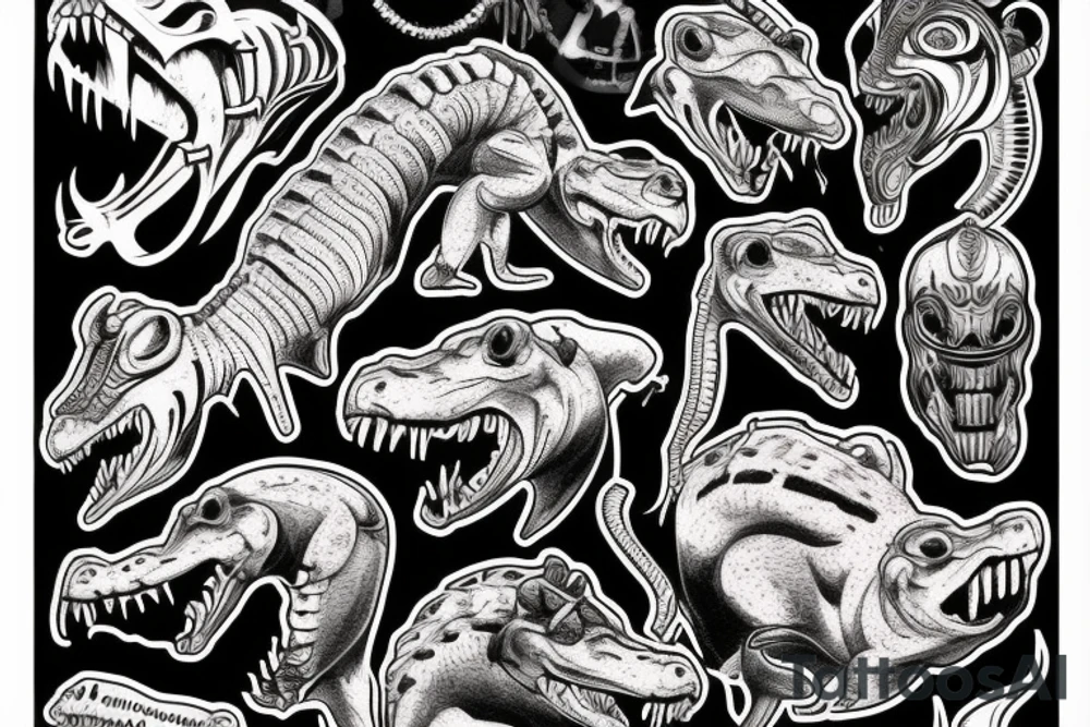 wild west aligator devil tattoo idea