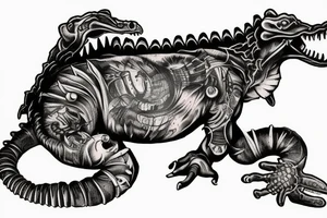 wild west aligator devil tattoo idea