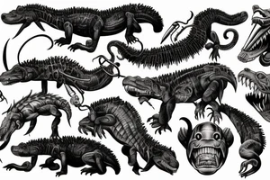wild west aligator devil tattoo idea
