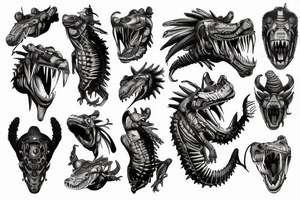 wild west aligator devil tattoo idea