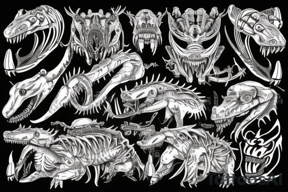 wild west aligator devil tattoo idea