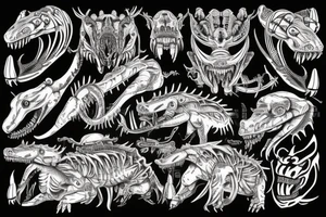 wild west aligator devil tattoo idea