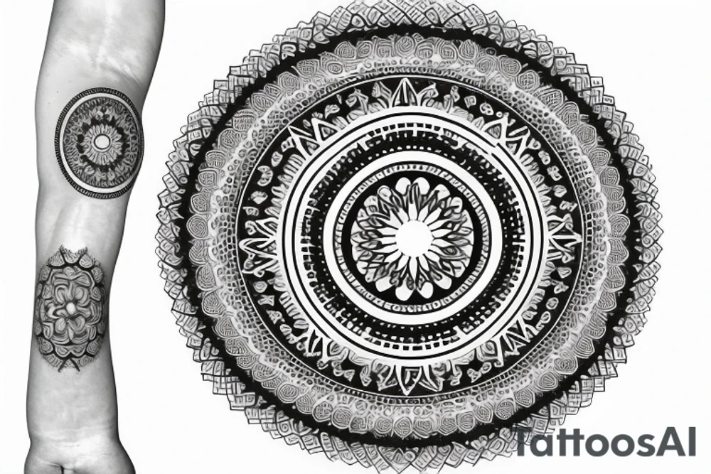 spiritual mandala with diamond minimalist arm sleeve tattoo idea spiritual mandala with diamond minimalist arm sleeve tattoo idea