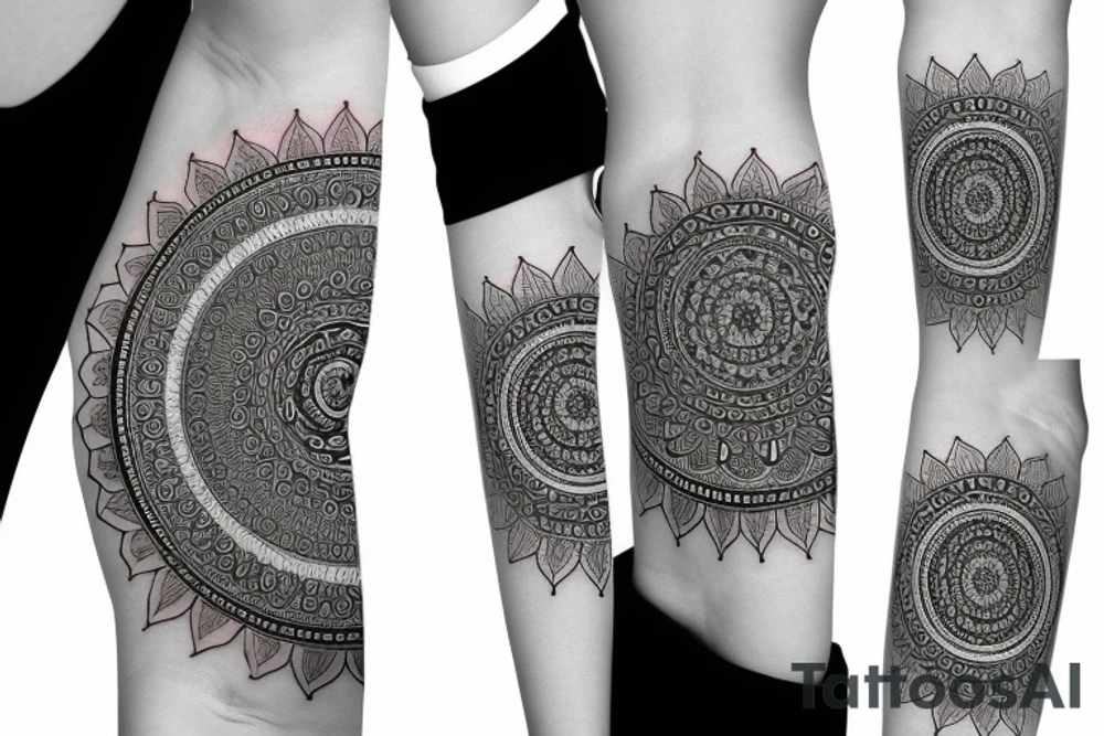 spiritual mandala with diamond minimalist arm sleeve tattoo idea