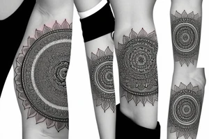 spiritual mandala with diamond minimalist arm sleeve tattoo idea