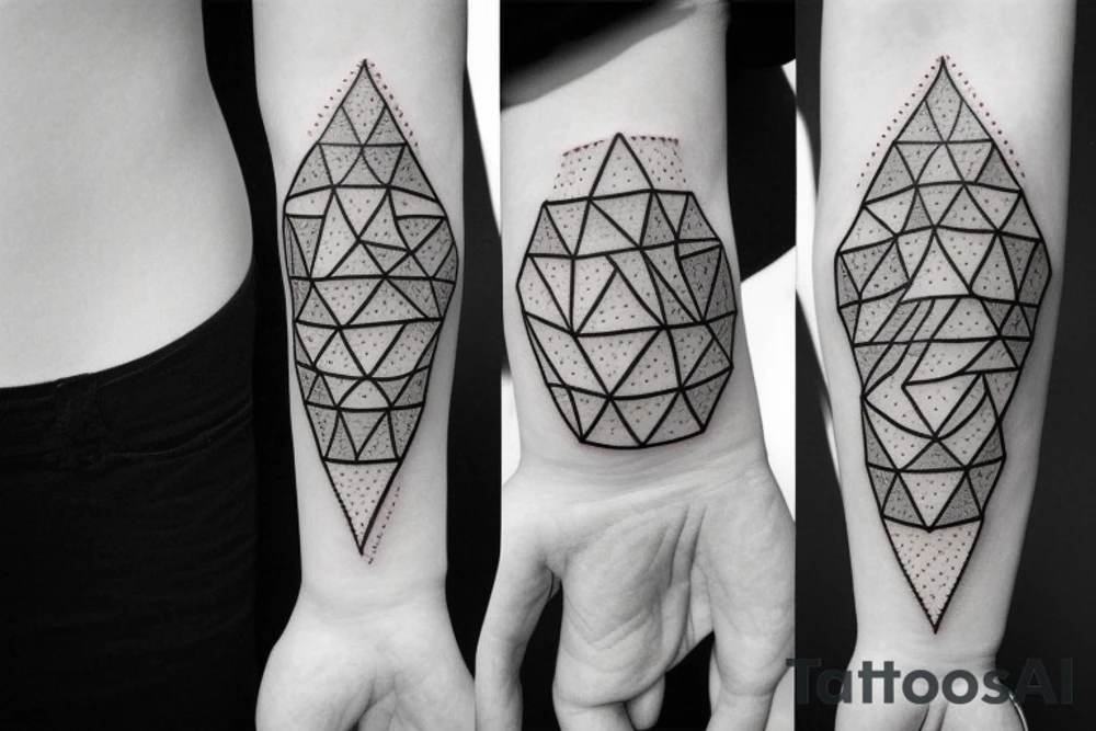 minimalist diamond sleeve tattoo idea