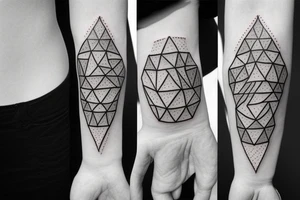 minimalist diamond sleeve tattoo idea