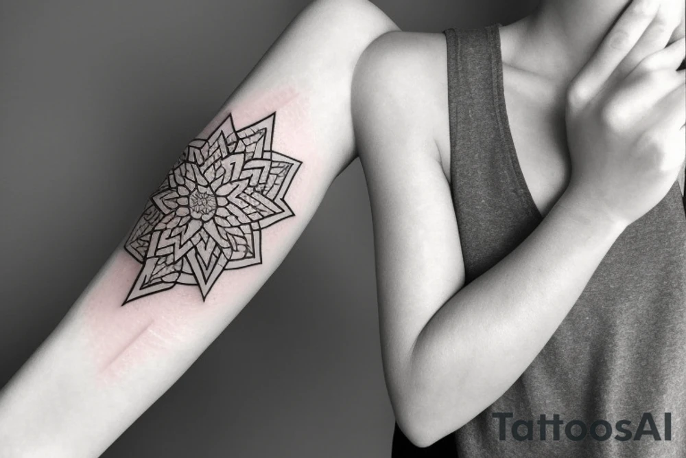 minimalist diamond sleeve tattoo idea