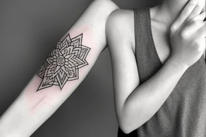 minimalist diamond sleeve tattoo idea