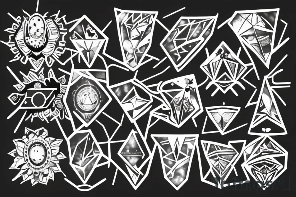 diamond with good vibes and energy tattoo idea