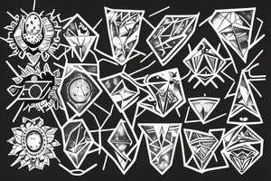 diamond with good vibes and energy tattoo idea