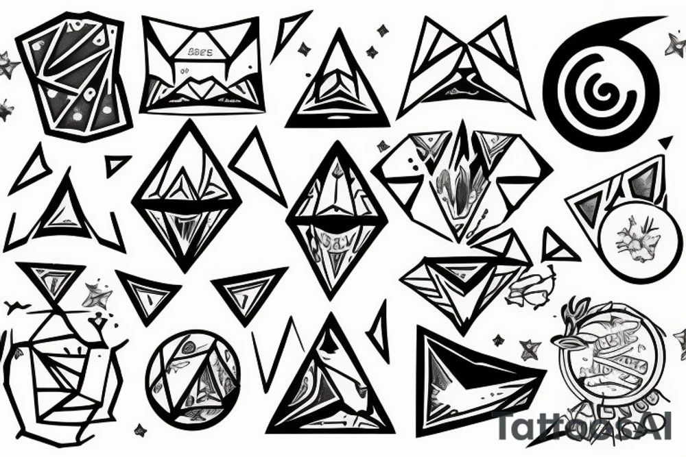 diamond with good vibes and energy tattoo idea