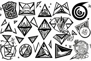 diamond with good vibes and energy tattoo idea