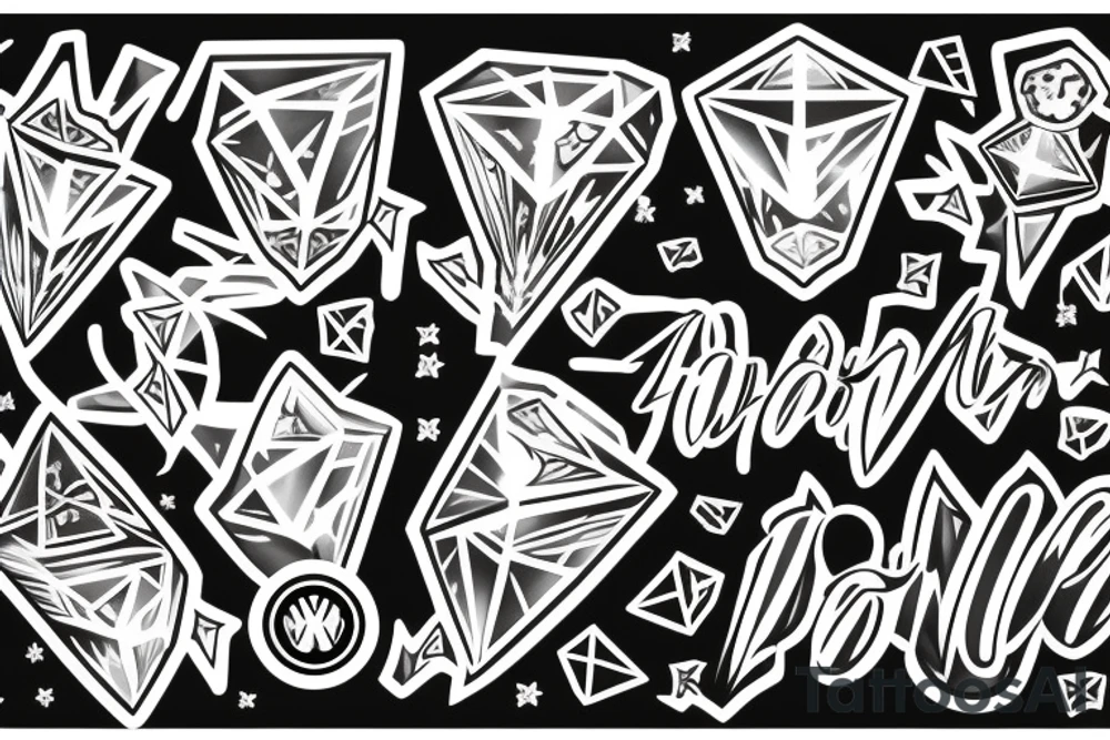 diamond with good vibes and energy arm sleeve tattoo idea diamond with good vibes and energy arm sleeve tattoo idea