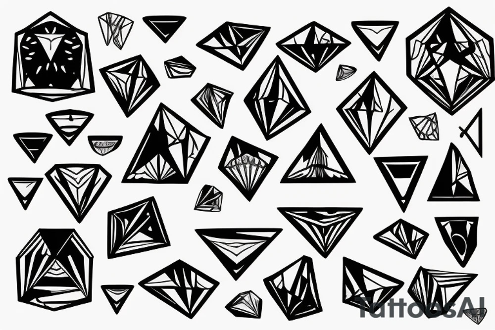 diamond with good vibes and energy arm sleeve tattoo idea