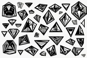 diamond with good vibes and energy arm sleeve tattoo idea