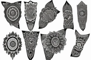 diamond minimalist with mandala wealth creation energy arm sleeve tattoo idea