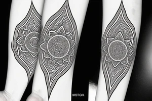 diamond minimalist with mandala wealth creation energy arm sleeve tattoo idea