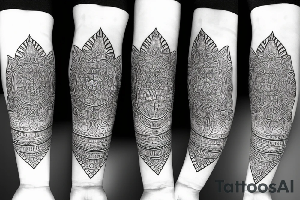 diamond minimalist with mandala wealth creation energy arm sleeve tattoo idea
