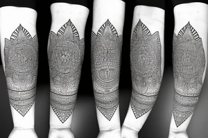 diamond minimalist with mandala wealth creation energy arm sleeve tattoo idea