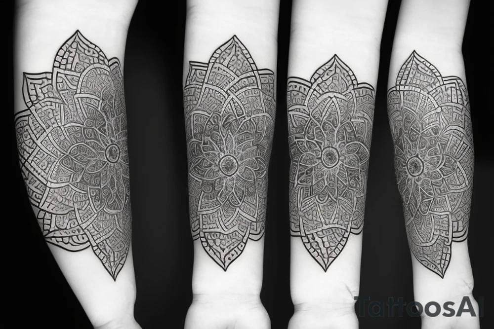 diamond minimalist with mandala wealth creation energy arm sleeve tattoo idea