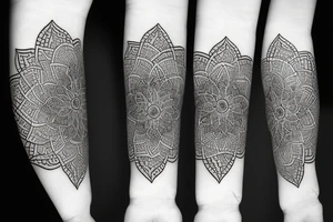 diamond minimalist with mandala wealth creation energy arm sleeve tattoo idea