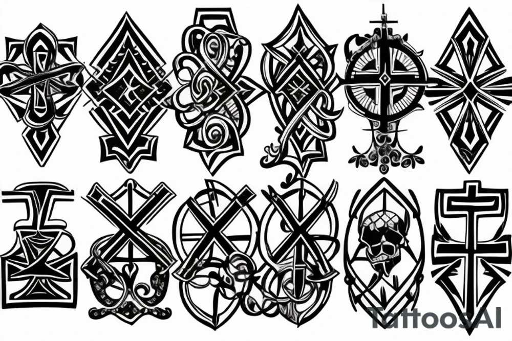 christian cross tattoo idea
