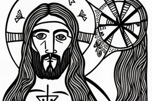 Jesus face with cross tattoo idea