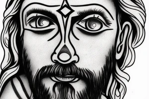 Jesus face with cross tattoo idea
