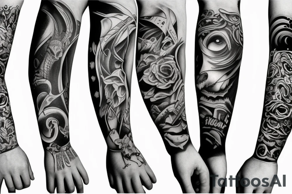 Woof arm sleeve tattoo idea