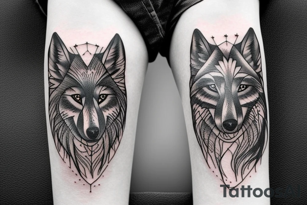 Wolf arm sleeve tattoo idea