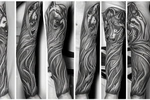 Wolf arm sleeve tattoo idea