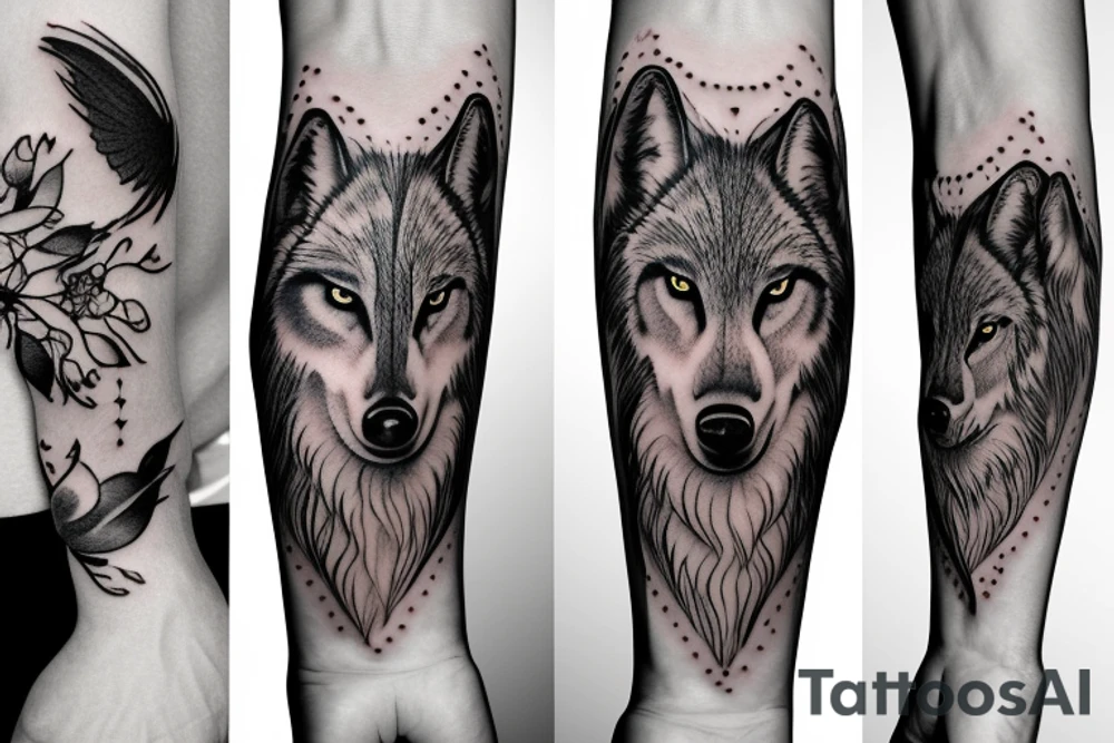 Wolf arm sleeve tattoo idea