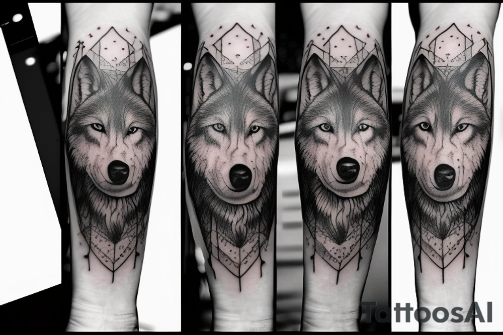 Wolf arm sleeve tattoo idea