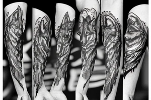 Wolf arm sleeve tattoo idea