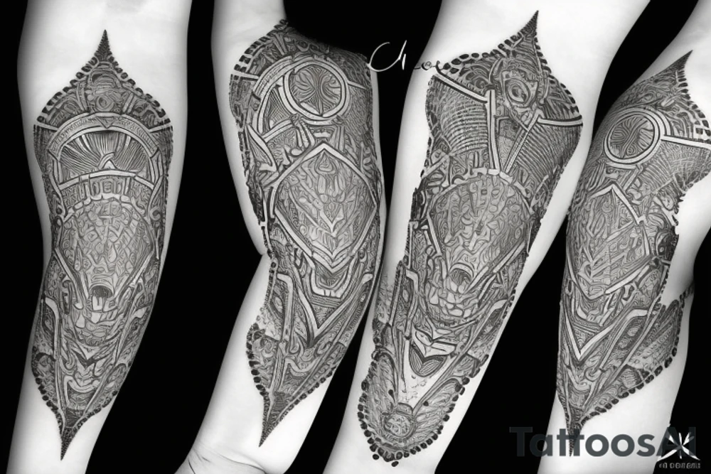 Roman gladiator arm sleeve with diamond and mandala tattoo idea Roman gladiator arm sleeve with diamond and mandala tattoo idea